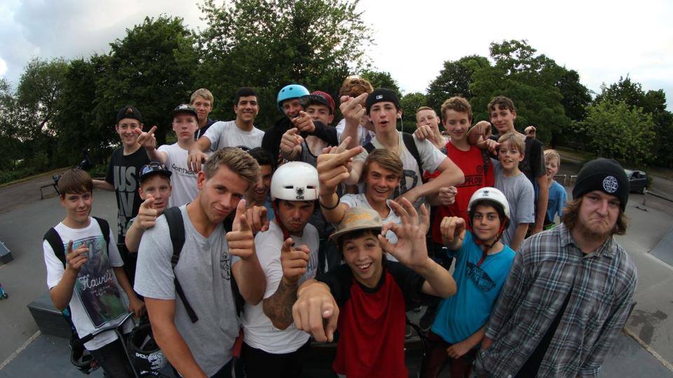 Young skateboarders at Camp Rubicon Skate Camp